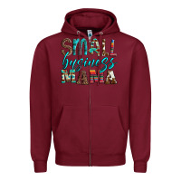 Burgundy small business mama leopard turquoise aztec serape cowhide Zipper Hoodie - Artiststas