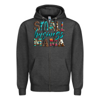 Charcoal Heather small business mama leopard turquoise aztec serape cowhide Zipper Hoodie - Artiststas