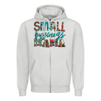 Dove Grey small business mama leopard turquoise aztec serape cowhide Zipper Hoodie - Artiststas
