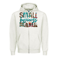 Oatmeal Heather small business mama leopard turquoise aztec serape cowhide Zipper Hoodie - Artiststas