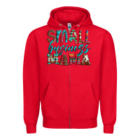 Red small business mama leopard turquoise aztec serape cowhide Zipper Hoodie - Artiststas