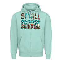 Seafoam small business mama leopard turquoise aztec serape cowhide Zipper Hoodie - Artiststas