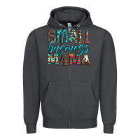 Smoke small business mama leopard turquoise aztec serape cowhide Zipper Hoodie - Artiststas