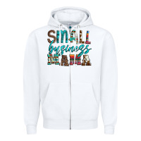 Small Business Mama Leopard Turquoise Aztec Serape Cowhide Zipper Hoodie | Teevron