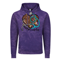 Cloud Purple nurse leopard heart Vintage Hoodie - JahusDesignShop