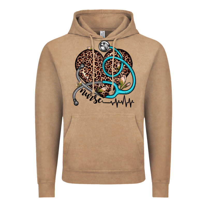 Nurse Leopard Heart Vintage Hoodie by JahusDesignShop | Teevron