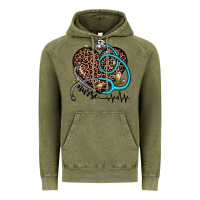 Vintage Olive nurse leopard heart Vintage Hoodie - JahusDesignShop