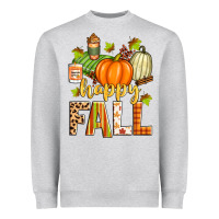 Heather Grey happy fall Heavyweight Sweatshirt - Zillion Design Studio