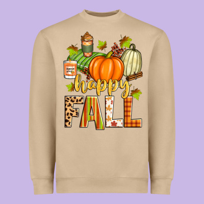 Happy Fall Heavyweight Sweatshirt Designed By Zillion Design Studio