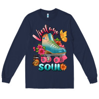 Navy vintage soul Long Sleeve Tee - BundleAndBundleShop