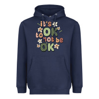 Navy it's ok to not be ok Heavyweight Hoodie - MaliasSmallBusiness