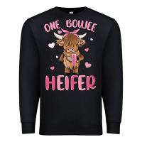 Black one boujee heifer Premium Sweatshirt - MaliasSmallBusiness