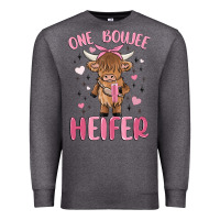 Charcoal Heather one boujee heifer Premium Sweatshirt - MaliasSmallBusiness