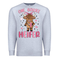 Heather Grey one boujee heifer Premium Sweatshirt - MaliasSmallBusiness