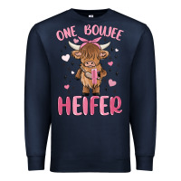 Navy one boujee heifer Premium Sweatshirt - MaliasSmallBusiness