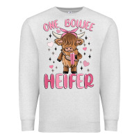 Oatmeal Heather one boujee heifer Premium Sweatshirt - MaliasSmallBusiness