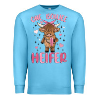 Ocean Blue one boujee heifer Premium Sweatshirt - MaliasSmallBusiness
