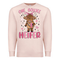 Pale Pink one boujee heifer Premium Sweatshirt - MaliasSmallBusiness