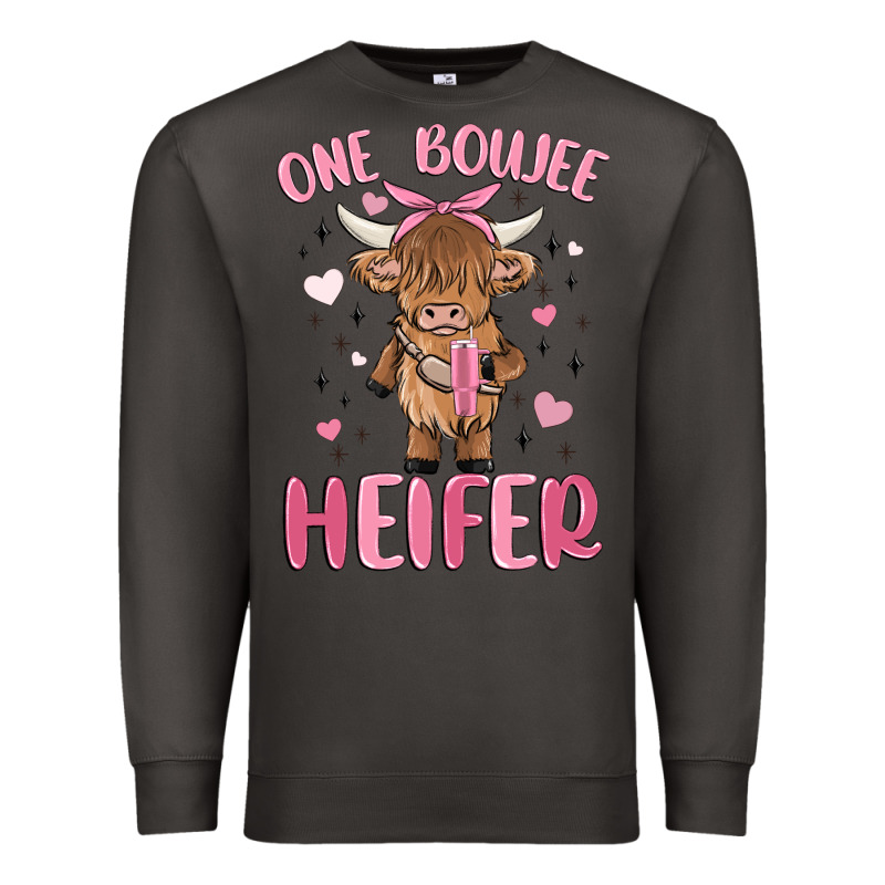 One Boujee Heifer Premium Sweatshirt by MaliasSmallBusiness | Teevron