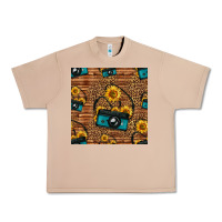 Burro western sunflowers camera seamless pattern Urban Heavy Tee - HRA Design Shop