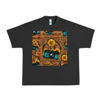 Pigment Black western sunflowers camera seamless pattern Urban Heavy Tee - HRA Design Shop