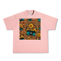 Salmon western sunflowers camera seamless pattern Urban Heavy Tee - HRA Design Shop