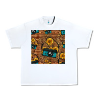 White western sunflowers camera seamless pattern Urban Heavy Tee - HRA Design Shop