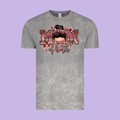 Mom Of Both Messy Bun Vintage Tee Designed By Zillion Design Studio