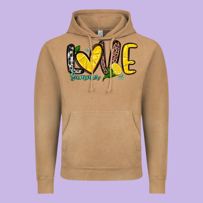 Love Summer Lemon Vintage Hoodie Designed By Zillion Design Studio