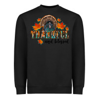 Black thankful and blessed Heavyweight Sweatshirt - RanaPortraitStore