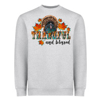 Heather Grey thankful and blessed Heavyweight Sweatshirt - RanaPortraitStore
