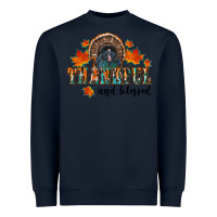 Navy thankful and blessed Heavyweight Sweatshirt - RanaPortraitStore