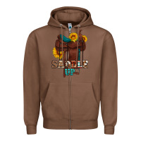 Chestnut saddle up cowboy western sunflowers Zipper Hoodie - Artiststas