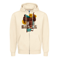 Sandshell saddle up cowboy western sunflowers Zipper Hoodie - Artiststas