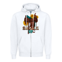 White saddle up cowboy western sunflowers Zipper Hoodie - Artiststas