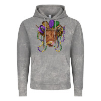 Cloud Rock highland cow with mardi gras hat Vintage Hoodie - RanaPortraitStore