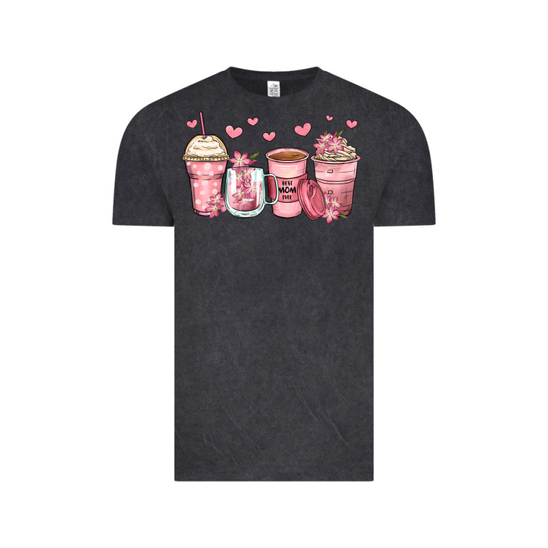 Mother's Day Floral Coffee Cups Vintage Tee by Zillion Design Studio | Teevron