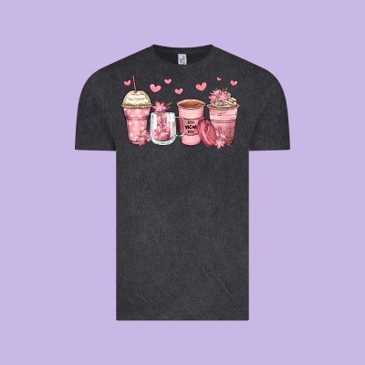 Mother's Day Floral Coffee Cups Vintage Tee Designed By Zillion Design Studio