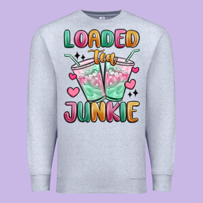 Loaded Tea Junkie Premium Sweatshirt Designed By Maliassmallbusiness