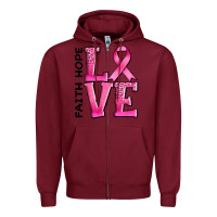 Burgundy faith hope love Zipper Hoodie - AdoDesignShop