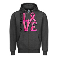 Charcoal Heather faith hope love Zipper Hoodie - AdoDesignShop