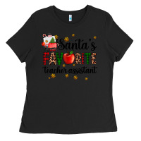 Black santa's favorite teacher assistant Ladies Tee - AdoDesignShop
