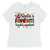 White santa's favorite teacher assistant Ladies Tee - AdoDesignShop