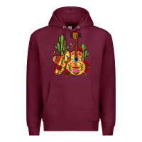 Burgundy mexican guitar Premium Hoodie - LillyAllenDesigns