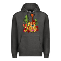 Charcoal Heather mexican guitar Premium Hoodie - LillyAllenDesigns