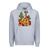 Heather Grey mexican guitar Premium Hoodie - LillyAllenDesigns