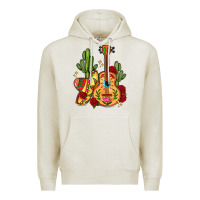 Oatmeal Heather mexican guitar Premium Hoodie - LillyAllenDesigns