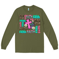 Army Green faith with cross Long Sleeve Tee - AdoDesignShop