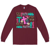 Burgundy faith with cross Long Sleeve Tee - AdoDesignShop