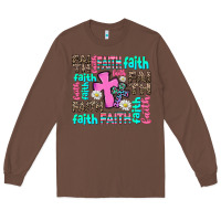 Chestnut faith with cross Long Sleeve Tee - AdoDesignShop